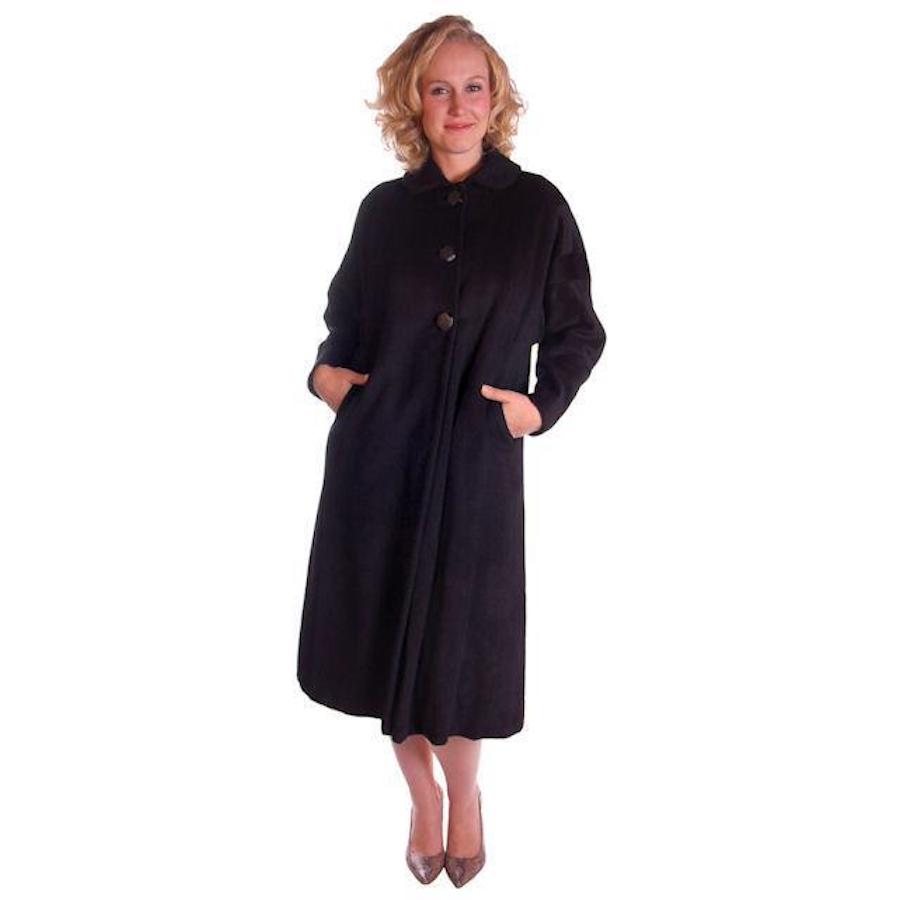 Womens M/L Vintage Black Sack Coat Unique Back Cut Rafi / Beverly 1950S Cart2cart Rafi