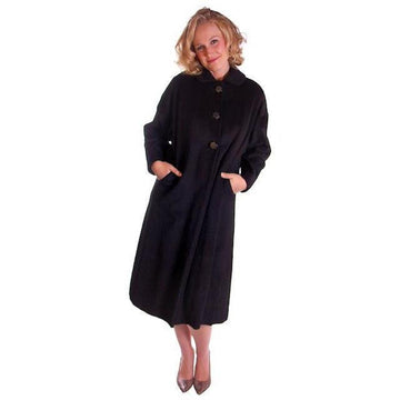 Womens M/L Vintage Black Sack Coat Unique Back Cut Rafi / Beverly 1950S Cart2cart Rafi