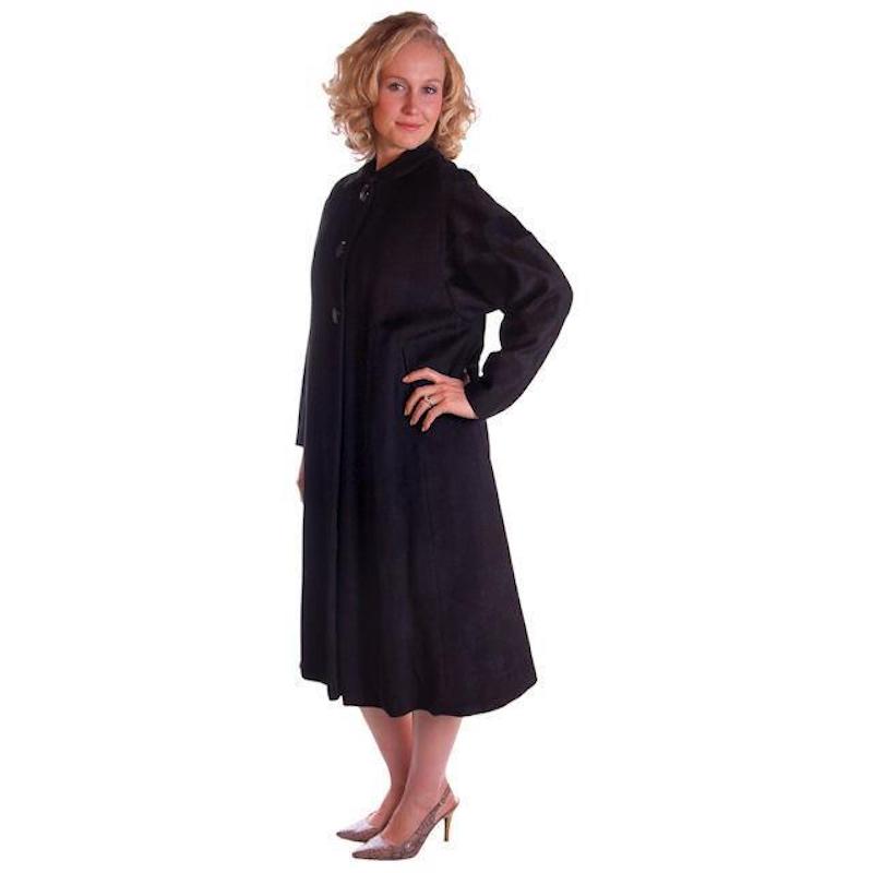 Womens M/L Vintage Black Sack Coat Unique Back Cut Rafi / Beverly 1950S Cart2cart Rafi