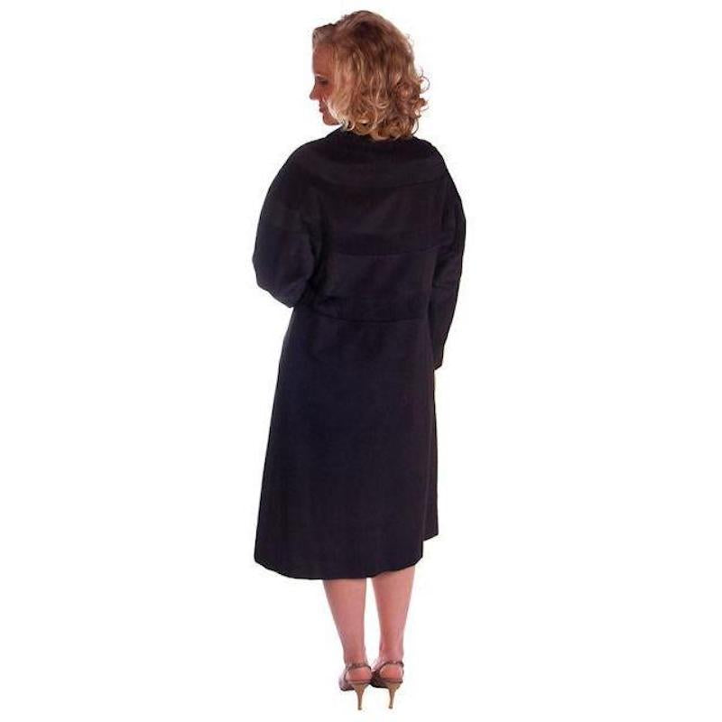 Womens M/L Vintage Black Sack Coat Unique Back Cut Rafi / Beverly 1950S Cart2cart Rafi