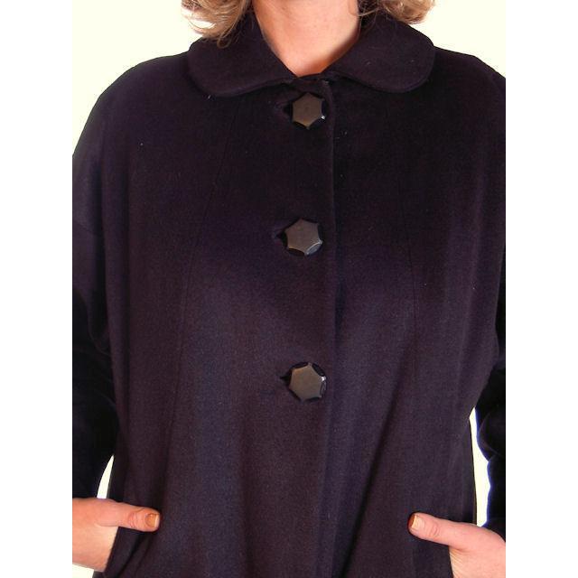 Womens M/L Vintage Black Sack Coat Unique Back Cut Rafi / Beverly 1950S Cart2cart Rafi
