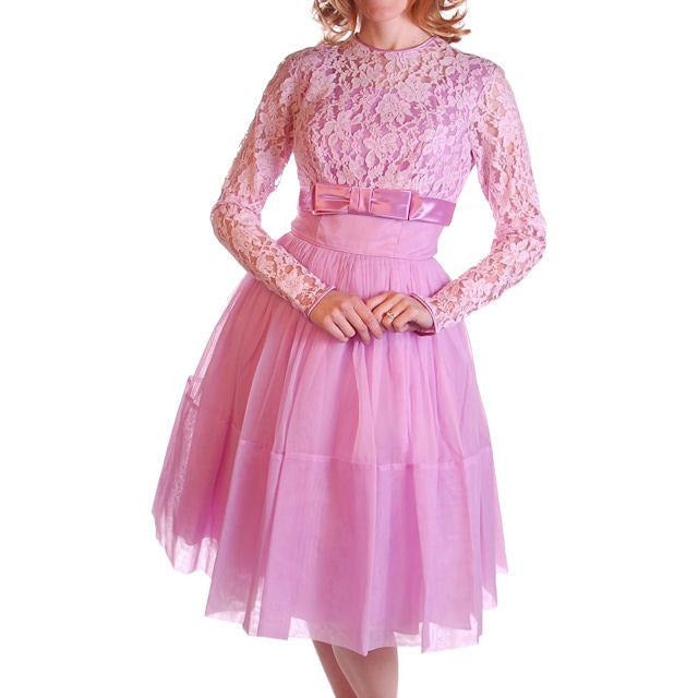 Vintage Nylon Chiffon/Lace Dress Dress Lavender  1960S 32-25-Free - The Best Vintage Clothing
 - 1