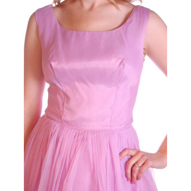 Vintage Nylon Chiffon/Lace Dress Dress Lavender 1950S 32-25-Free Cart2cart The Best Vintage Clothing