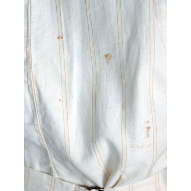 Mens Victorian 4 Pocket Linen Woven B & W Vest Waistcoat White 39 Chest Men's Vintage The Best Vintage Clothing