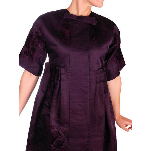 Vintage Aubergine Silk Evening Coat Created 1960s of Antique Fabric Provenance S Cart2cart The Best Vintage Clothing