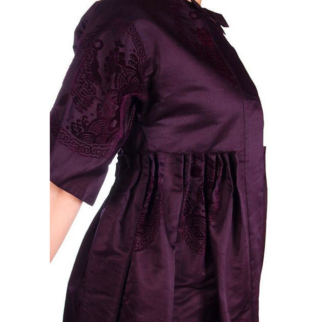 Vintage Aubergine Silk Evening Coat Created 1960s of Antique Fabric Provenance S Cart2cart The Best Vintage Clothing