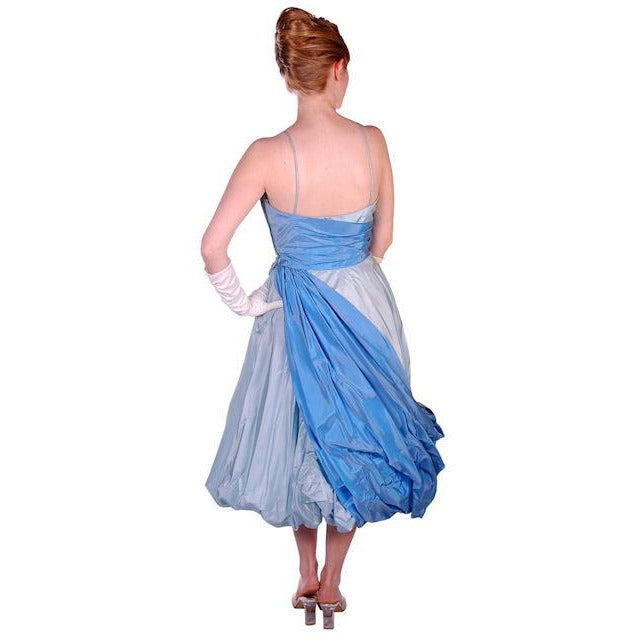 Vintage 2 Tone Blue Taffeta Bubble Gown Strapless 1950s 34-25-38 Women's,New Arrivals The Best Vintage Clothing