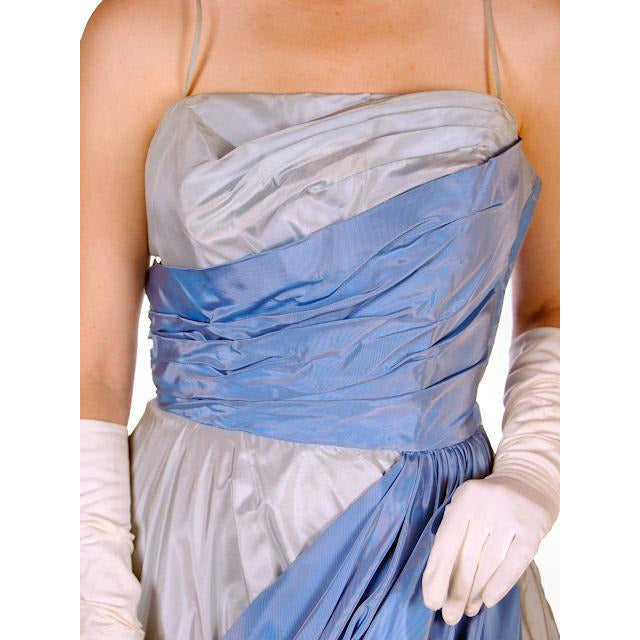 Vintage 2 Tone Blue Taffeta Bubble Gown Strapless 1950s 34-25-38 Women's,New Arrivals The Best Vintage Clothing