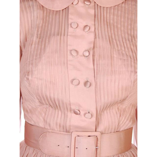 Vintage Silk Chiffon Overlay Dress Strapless Look Beige 1950s NOS 38-26-Free Cart2cart The Best Vintage Clothing