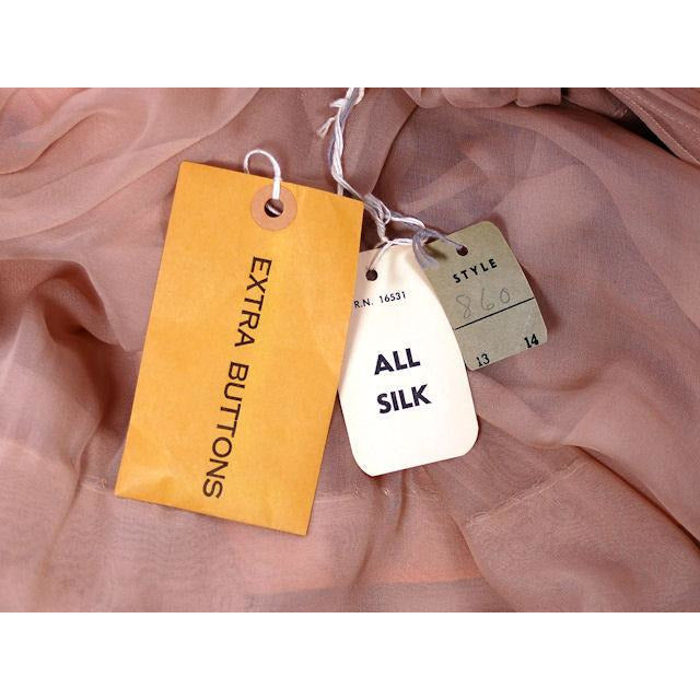 Vintage Silk Chiffon Overlay Dress Strapless Look Beige 1950s NOS 38-26-Free Cart2cart The Best Vintage Clothing