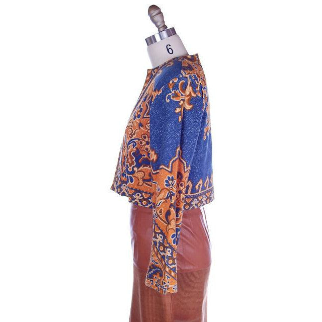 Vintage Printed Bolero Jacket Vera Signature Collection 1980S Small Cart2cart Vera