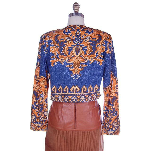 Vintage Printed Bolero Jacket Vera Signature Collection 1980S Small Cart2cart Vera