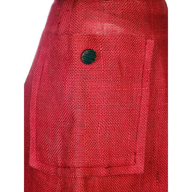 Vintage Skirt Rosy Red Burlap Big Patch Pockets 1940s Small Guernsey Women's,New Arrivals The Best Vintage Clothing