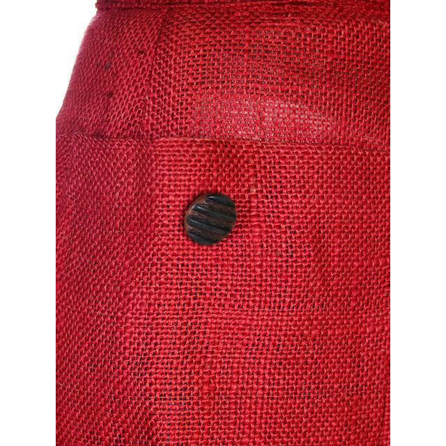 Vintage Skirt Rosy Red Burlap Big Patch Pockets 1940s Small Guernsey Women's,New Arrivals The Best Vintage Clothing