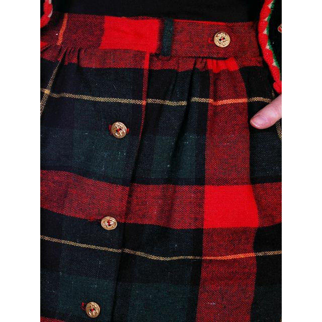 Vintage Pencil Skirt Red/Green/Black Plaid Wool 1980s 50s Look Small Cart2cart The Best Vintage Clothing