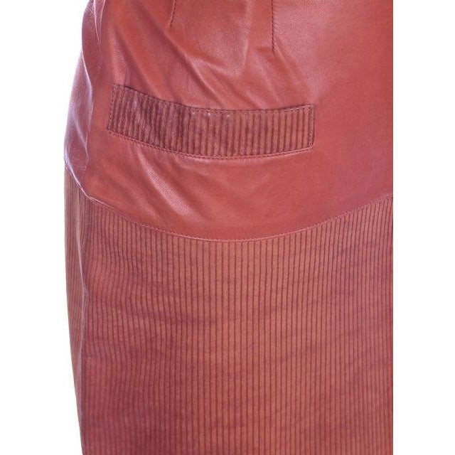 Vintage Leather Skirt Tan St. Gillian 1980S Textured Lambskin 6 Cart2cart The Best Vintage Clothing