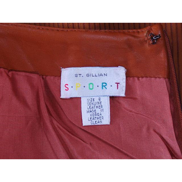 Vintage Leather Skirt Tan St. Gillian 1980S Textured Lambskin 6 Cart2cart The Best Vintage Clothing