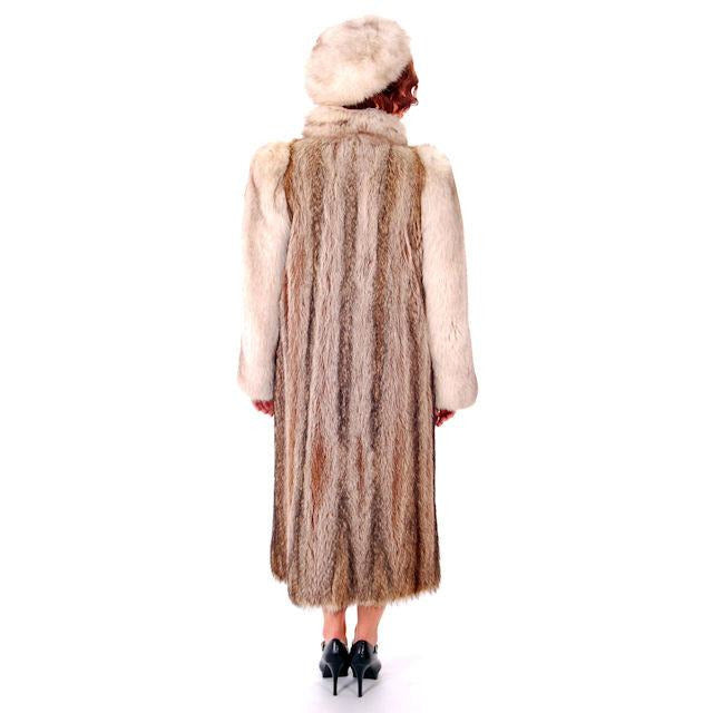 Vintage Fox w/Raccoon Fur Maxi Coat Circa 1990s w/ Matching Hat Paul Magder Furs Women's,New Arrivals The Best Vintage Clothing