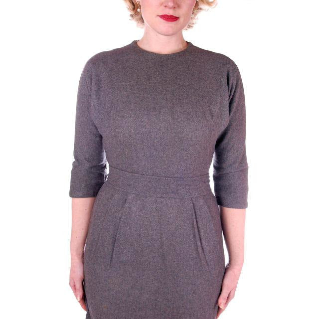 Vintage Gray Wool Secretary Dress 1950S 38" Bust Cart2cart vendor-unknown