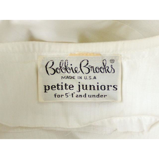 Vintage MCM Day Dress White w/Pink Embroidery Bobbie Brooks 1950s 36-26-Free Women's Bobbie Brooks