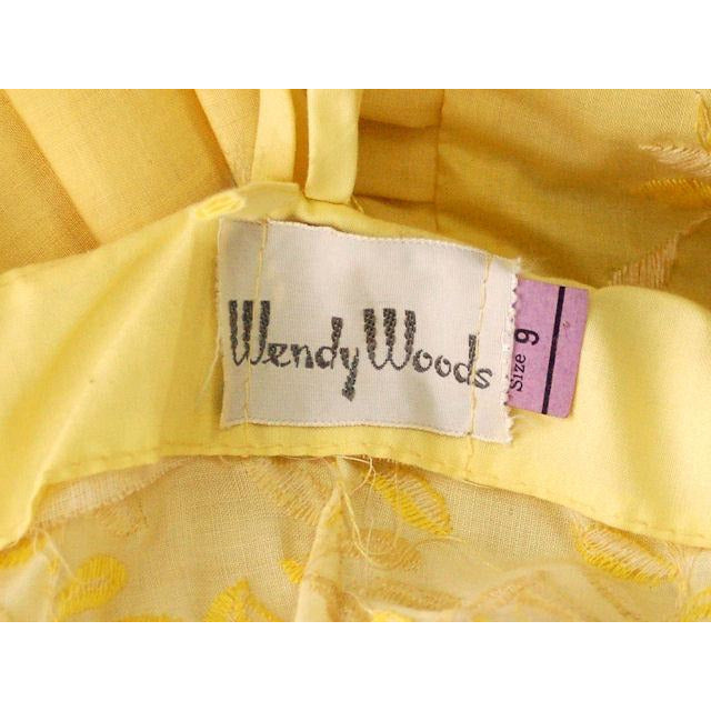 VTG 1950s Wendy Woods Yellow Cotton Sundress Embroidered Bodice S w Belt Women's,New Arrivals Wendy Woods