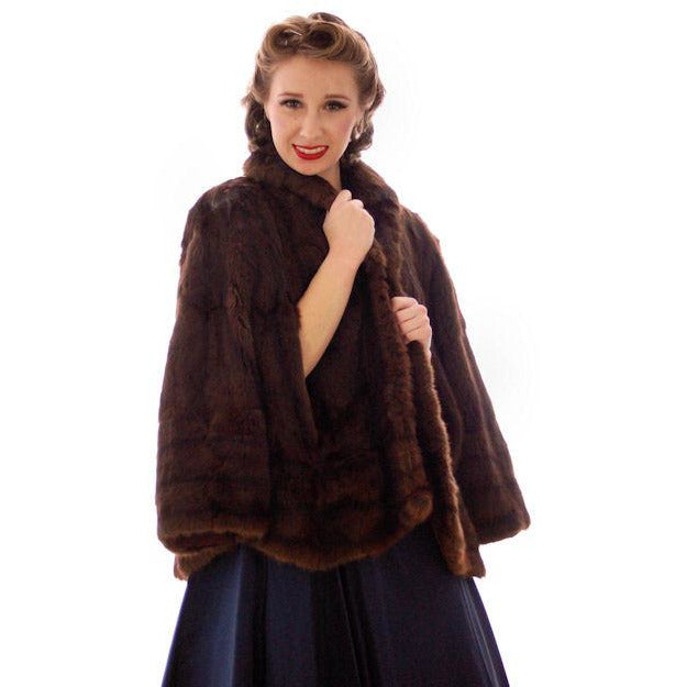 Vintage  Dark Brown Muskrat Fur Convertible  Stole 1940s One Size Fit - The Best Vintage Clothing
 - 1