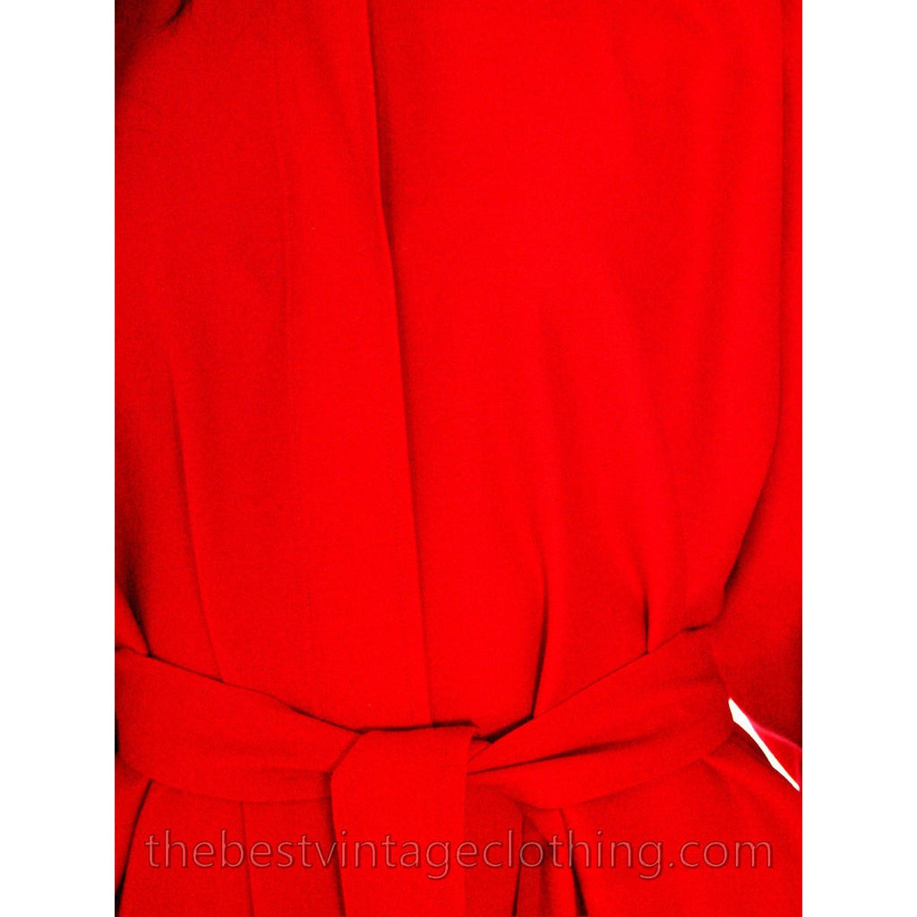 Vintage Vuokko Womens S/M 1970s Dress Red Fine Wool Voile Shirt Dress marimekko The Best Vintage Clothing