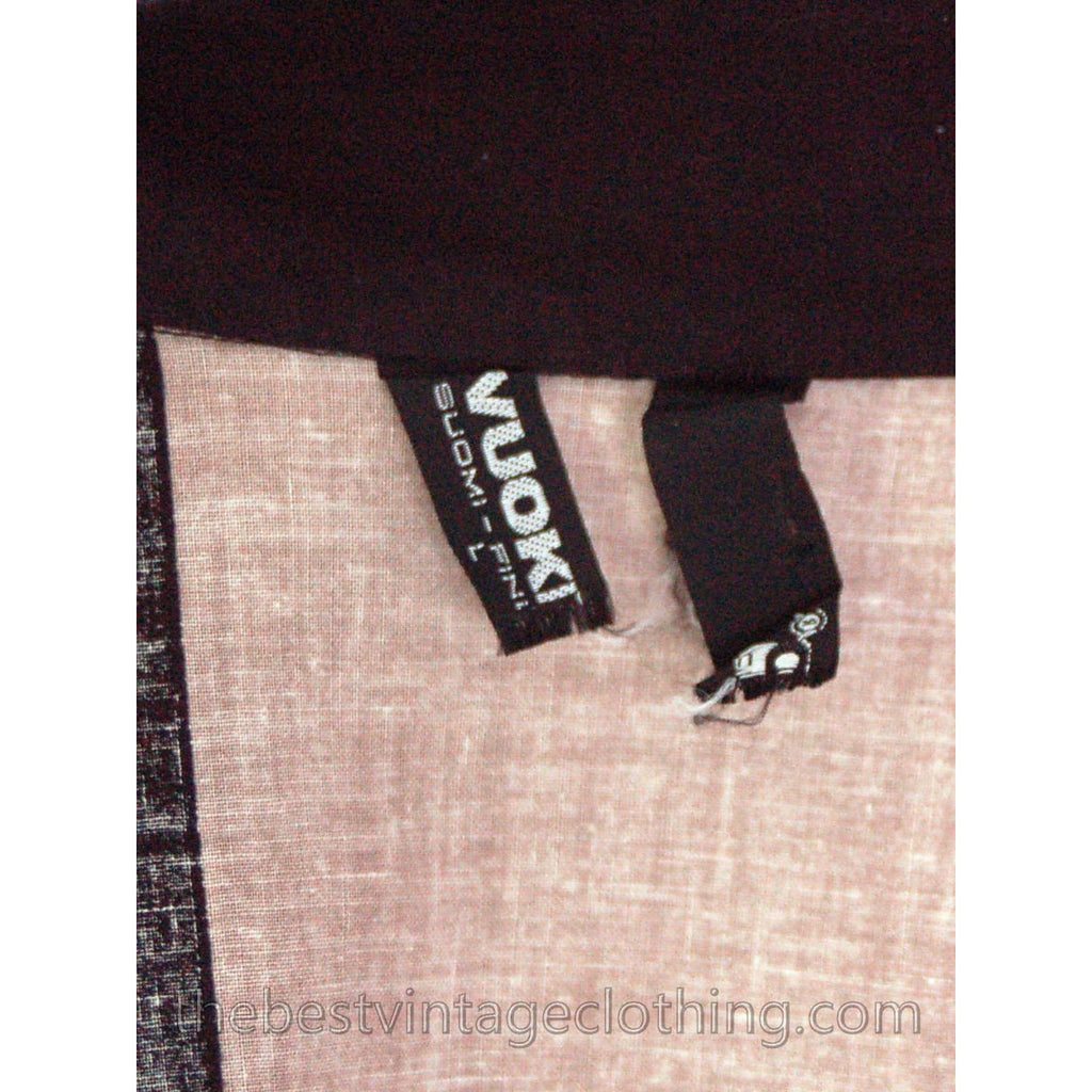 Vintage Vuokko Tent Dress / Coat Bold Black & Blush Stripes Geometric L marimekko The Best Vintage Clothing