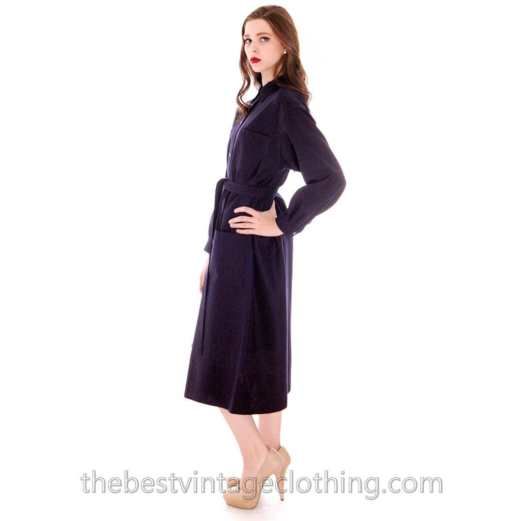 Vintage Vuokko Coat Dress Navy Fine Wool Mod Style 4 Pocket  Pattern L 1970s - The Best Vintage Clothing
 - 2