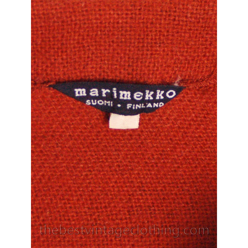 Rare 1950s Marimekko Wool Day Dress Nutmeg Color Sz EU 42 37-28-Free marimekko The Best Vintage Clothing