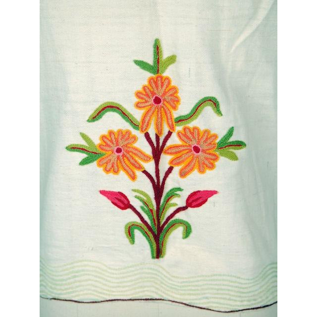 Antique Vest Embroidered Linsey Woolsey Floral 19th Century 34 Bust Women's The Best Vintage Clothing