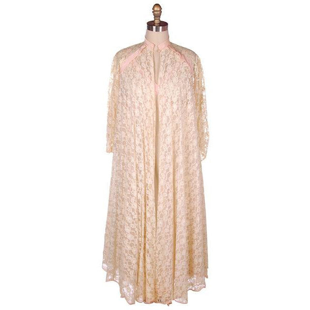 Vintage Sheer & Lace 2PC Peignoir Pink 1950s Classic Eye-Ful Label Small 34 Cart2cart The Best Vintage Clothing