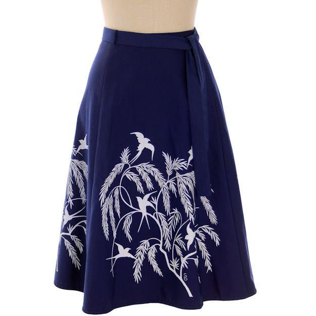 Cute Vintage Wrap Skirt The Bagshaws Navy Blue w/White Print 1970s S Womens Women's,New Arrivals Sydney Bagshaw