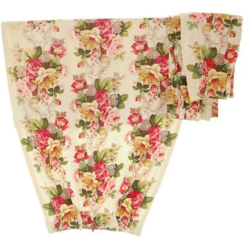 Vintage Barkcloth Drapes Huge Cabbage Roses 1940s 2 Pair Collectibles,New Arrivals The Best Vintage Clothing