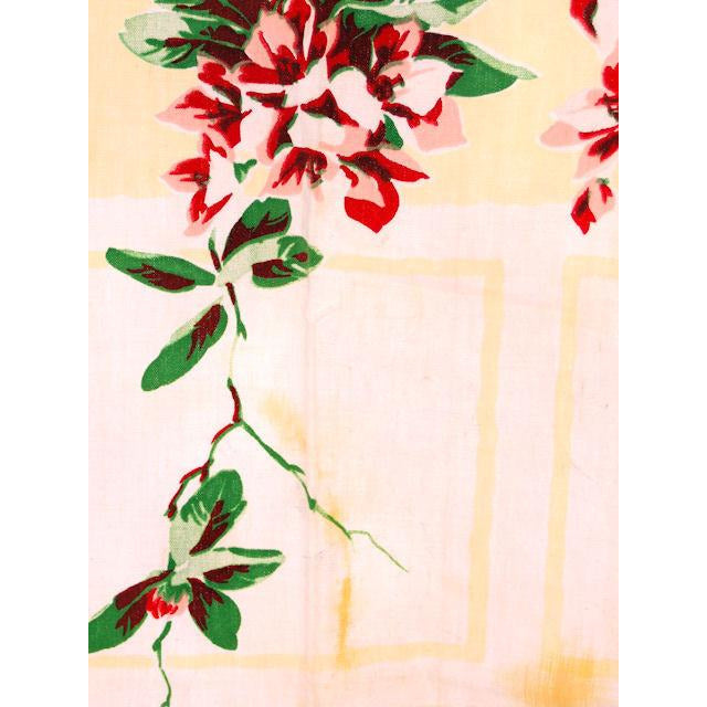 Vintage Kitchen Towel Cotton Pink & Red Magnolias 1940s Collectibles,On Sale The Best Vintage Clothing