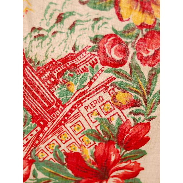 Vintage Hawaii Tablecloth Red Hibiscus Flowers The Pierio 26 x 32 Collectibles,New Arrivals,On Sale The Best Vintage Clothing