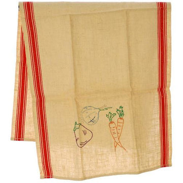 Vintage Kitchen Linen Dish Towel Never Used 1940s Embroidered - The Best Vintage Clothing
 - 1