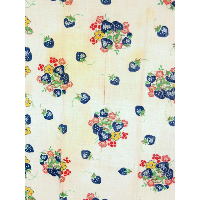 Vintage Kitchen Towel Cotton Blue Strawberries 1940s Collectibles,On Sale The Best Vintage Clothing