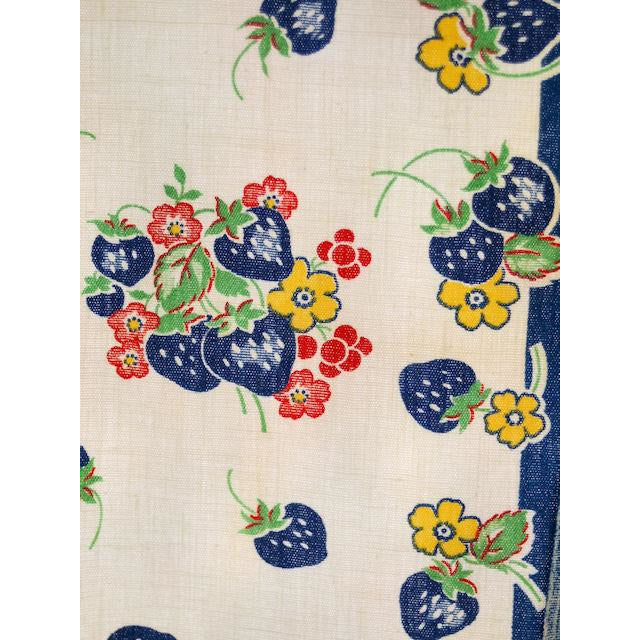 Vintage Kitchen Towel Cotton Blue Strawberries 1940s Collectibles,On Sale The Best Vintage Clothing