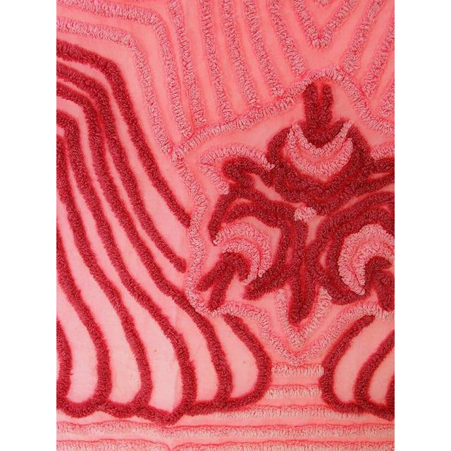 Vintage Chenille Bedspread Pinks Design 1950s Double Bed Size 90 x104 - The Best Vintage Clothing
 - 1