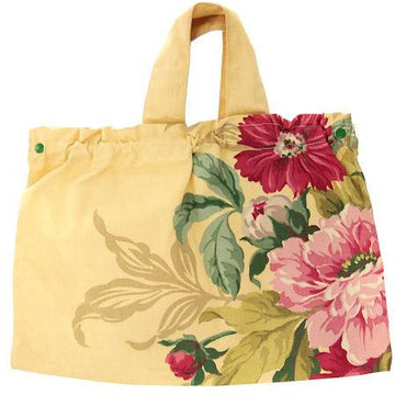 Vintage Cloth Hand Bag Sewing Bag 1940s Huge Cabbage Roses Handbags,New Arrivals,On Sale vendor-unknown