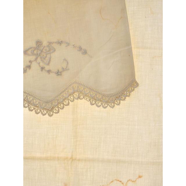 Pair of Vintage White on White Linen Pillowcases Embroidered Butterflies 1930s Collectibles The Best Vintage Clothing