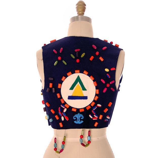 Vintage Campfire Girls Vest w/ Loads of Beads, Extra Beads & Cap 1960s Women's,New Arrivals The Best Vintage Clothing