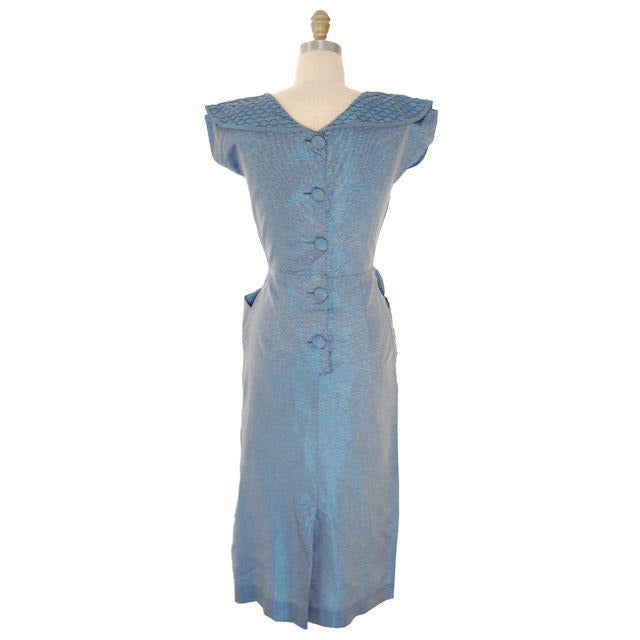 Vintage Womens S Dress Changeable Blue Bombshell Great Pocket Detail 1950s 38-26-38 Women's,New Arrivals The Best Vintage Clothing