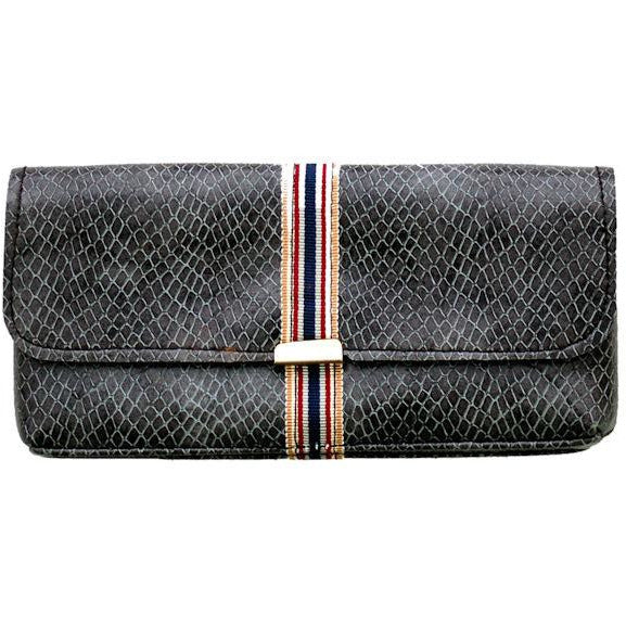 Vintage 1980s Brown Snakeskin Print Sunglasses Piavi Italy 212 CC w/ Soft Case Accessories Laura Biagiotti