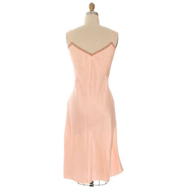 Vintage Full Slip Bias Cut Peach Rayon Satin w/ Lace Trim Sz 38 1930s Adso Women's,New Arrivals Adso