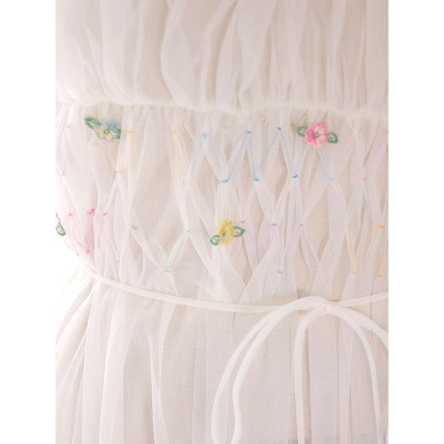 Vintage Nightgown White Sheer Nylon 1950s Gotham Smocked Bodice Sz 36 Women's,New Arrivals Gotham