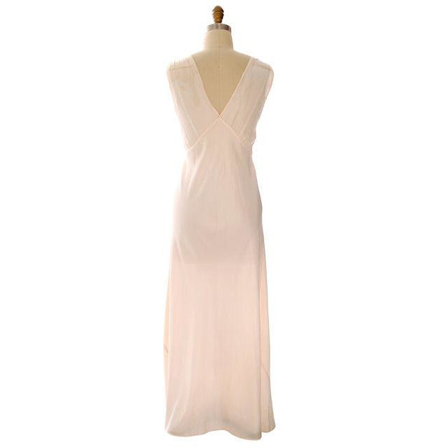 Vintage 1940s Nightgown Rayon Pale Pink W/ Lace 40" Bust Medium Large Women's The Best Vintage Clothing