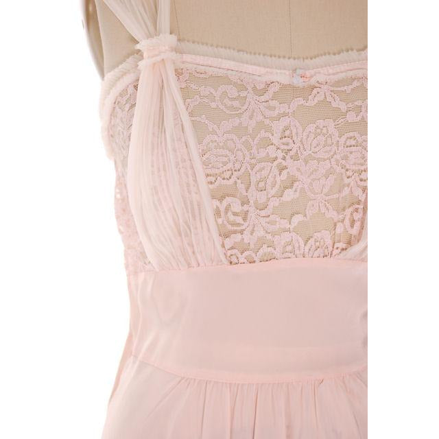 Vintage Nightgown Acetate Rayon Pale Pink W/ Lace 40" Bust Lady Edso Women's Lady Edso