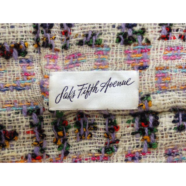 Vintage Bonnie Cashin Suit Wool Boucle Pastels Leather Trimmed 1960s 42-30-40 Women's Bonnie Cashin